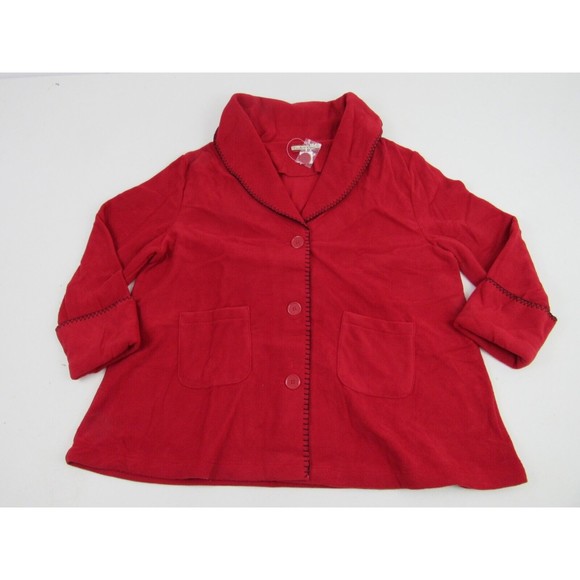 Tudor Court Red Fleece Long-Sleeve Jacket - Picture 1 of 16